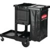 Rubbermaid Traditional Janitor Cleaning Cart W/ 34 Gallon Vinyl Bag (Black) -Rubbermaid 112057 V Lg
