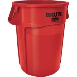 Rubbermaid Brute 44 Gal Red Round Plastic Vented Utility Trash Can (4-Pack)