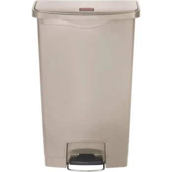 Rubbermaid Slim Jim 18 Gallon Front Step-On Resin Trash Can (Beige) 3 Rubbermaid Slim Jim 18 Gallon Front Step-On Resin Trash Can (Beige)