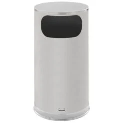 Rubbermaid 12 Gallon Stainless Steel Trash Can (Silver) -Rubbermaid 120972 FrontView straighton Lg
