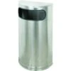 Rubbermaid 9 Gallon Half-Round Stainless Steel Trash Can (Silver) -Rubbermaid 120974 V Lg