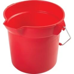 Rubbermaid 10 Quart Plastic Mop Bucket Round W/ Spout (12-Pack) (Red)