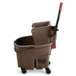 Rubbermaid 35 Quart Plastic Mop Bucket W/ Side-Press Wringer (Brown) -Rubbermaid 124045 w DetailedProductView1 Lg