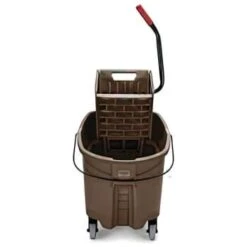 Rubbermaid 35 Quart Plastic Mop Bucket W/ Side-Press Wringer (Brown) -Rubbermaid 124045 w DetailedProductView2 Lg