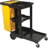 Rubbermaid 32 Gallon Janitor Cart W/vinyl Bag (Yellow) -Rubbermaid 127168 K Lg