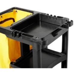 Rubbermaid 32 Gallon Janitor Cart W/vinyl Bag (Yellow) -Rubbermaid 127168 v DetailedProductView3 Lg