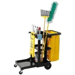 Rubbermaid 32 Gallon Janitor Cart W/vinyl Bag (Yellow) -Rubbermaid 127168 v DetailedProductView4 Lg