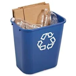 Rubbermaid 7 Gallon Rectangular Recycling Waste Basket (Blue) -Rubbermaid 127408 v DetailedProductView5 Lg