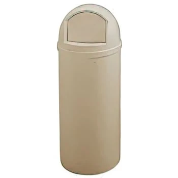 Rubbermaid Marshal 15 Gallon Plastic Round Trash Can (Beige) 4 Rubbermaid Marshal 15 Gallon Plastic Round Trash Can (Beige) - Image 2
