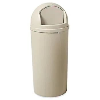 Rubbermaid Marshal 15 Gallon Plastic Round Trash Can (Beige) 5 Rubbermaid Marshal 15 Gallon Plastic Round Trash Can (Beige) - Image 3