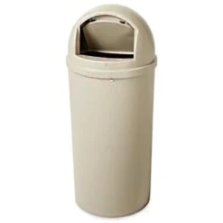 Rubbermaid Marshal 15 Gallon Plastic Round Trash Can (Beige) 12 Rubbermaid Marshal 15 Gallon Plastic Round Trash Can (Beige) -Rubbermaid 127410 v DetailedProductView4 Lg