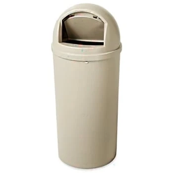 Rubbermaid Marshal 15 Gallon Plastic Round Trash Can (Beige) 7 Rubbermaid Marshal 15 Gallon Plastic Round Trash Can (Beige) - Image 5