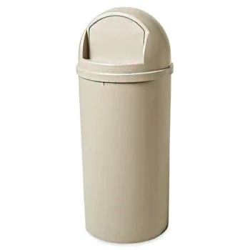 Rubbermaid Marshal 15 Gallon Plastic Round Trash Can (Beige) 3 Rubbermaid Marshal 15 Gallon Plastic Round Trash Can (Beige)