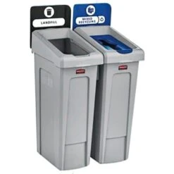 Rubbermaid Slim Jim 46 Gallon Recycling Station Kit 9 Rubbermaid Slim Jim 46 Gallon Recycling Station Kit -Rubbermaid 139027 w DetailedProductView3 Lg