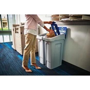 Rubbermaid Slim Jim 46 Gallon Recycling Station Kit 6 Rubbermaid Slim Jim 46 Gallon Recycling Station Kit - Image 4