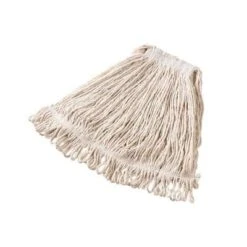 Rubbermaid Wet Mop: Cotton, 16 Oz Dry Wt, 1 In Headband Size, White, 6 PK