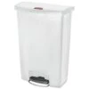 Rubbermaid Slim Jim 24 Gallon Front Step-On Resin Trash Can (White)