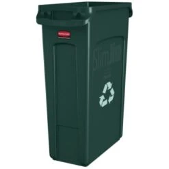 Rubbermaid Slim Jim 23 Gallon Rectangle Recycling Containers (4-Pack) (Green)