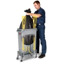 Rubbermaid Slim Jim 23 Gallon Rectangle Trash Can (4-Pack) (Gray) -Rubbermaid 196963 w DetailedProductView2 Lg