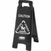 Rubbermaid Black 2-Sided Multi-Lingual Caution Sign Package Of 6 -Rubbermaid 231369 V Lg