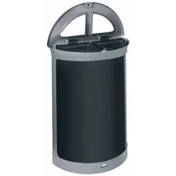 Rubbermaid Commercial Deco 11.5 Gal Half Round Dual Stream Pearl Gray/umbra Gray 4 Rubbermaid Commercial Deco 11.5 Gal Half Round Dual Stream Pearl Gray/umbra Gray - Image 2