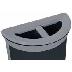 Rubbermaid Commercial Deco 11.5 Gal Half Round Dual Stream Pearl Gray/umbra Gray 8 Rubbermaid Commercial Deco 11.5 Gal Half Round Dual Stream Pearl Gray/umbra Gray -Rubbermaid 274497 TopView Lg