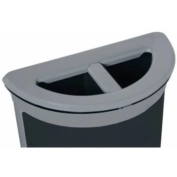 Rubbermaid Commercial Deco 11.5 Gal Half Round Dual Stream Pearl Gray/umbra Gray 5 Rubbermaid Commercial Deco 11.5 Gal Half Round Dual Stream Pearl Gray/umbra Gray - Image 3