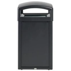Rubbermaid Commercial Tailor Deco Outdoor Trash Can Metal Frame 51 Gal Black