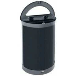 Rubbermaid Commercial Deco Indoor 11.5 Gal Half Round Pearl Gray/umbra Gray -Rubbermaid 275087 LeftView Lg