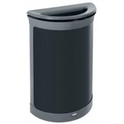 Rubbermaid Commercial Deco Indoor 11.5 Gal Half Round Pearl Gray/umbra Gray -Rubbermaid 275087 RightView Lg