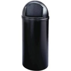 Rubbermaid Commercial Marshal Classic 15 Gal Black Round Top Trash Can