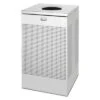 Rubbermaid Trash Can, 20 Gal, Stationary, Square, Metal, Silver -Rubbermaid 2KDR2 AS02