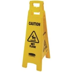 Rubbermaid Commercial 37" Plastic Multi-Lingual 4-Sided Caution Wet Floor Sign