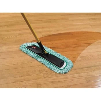 Rubbermaid Commercial Hygen 24 Green Microfiber Dust Mop Head With Fringe 5 Rubbermaid Commercial Hygen 24 Green Microfiber Dust Mop Head With Fringe - Image 3