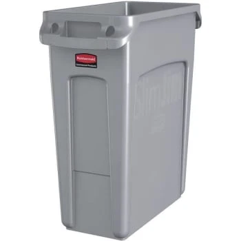 Rubbermaid Commercial Slim Jim 16 Gal Gray Resin Trash Can 3 Rubbermaid Commercial Slim Jim 16 Gal Gray Resin Trash Can