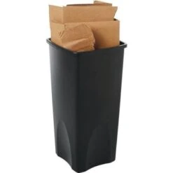 Rubbermaid Commercial Untouchable 23 Gal Black Square Trash Can -Rubbermaid 318641 DetailedProductView3 Lg
