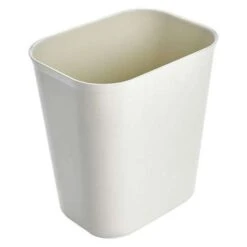 Rubbermaid Fire-Resistant Wastebasket, 3 1/2 Gal, Stationary, Rectangular, Plastic, Beige
