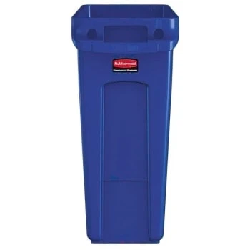 Rubbermaid Slim Jim 16 Gallon Rectangle Trash Can (4-Pack) (Blue) 4 Rubbermaid Slim Jim 16 Gallon Rectangle Trash Can (4-Pack) (Blue) - Image 2