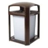 Rubbermaid Trash Can: Landmark Series, Square, Canopy Top, 35 Gal Capacity -Rubbermaid 4KRE1 AS03