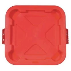 Rubbermaid Trash Can Top: BRUTE, Square, Flat, For 28 Gal Cntnr Cap, Plastic