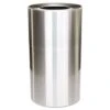 Rubbermaid 35 Gallon Commercial 2-Piece Open-Top Indoor Round Receptacle (Satin Aluminum) -Rubbermaid 505567 WebOnly Lg