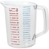 Rubbermaid 1 Qt Clear Polycarbonate Measuring Cup (6-Pack) -Rubbermaid 553827 V Lg
