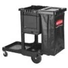 Rubbermaid Cleaning Cart: Shelf Count 3, Black, 34 Gal Trash Bag Capacity -Rubbermaid 59LC74 AS01