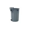 Rubbermaid Vented Trash Can, 44 Gal, Wheeled, Round, Plastic, Gray