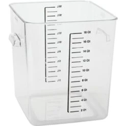 Rubbermaid 18 Qt Polycarbonate Square Food Storage Container W/ Liter (6-Pack)