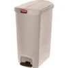 Rubbermaid Slim Jim 18 Gallon Step-On End Step Trash Can W/ Plastic Liner