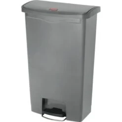 Rubbermaid Slim Jim 18 Gallon Front Step-On Trash Can (Gray)