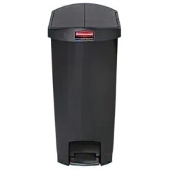Rubbermaid Slim Jim 13 Gallon End Step-On Trash Can W/ Rigid Plastic Liner (Black) -Rubbermaid 778399 w DetailedProductView1 Lg