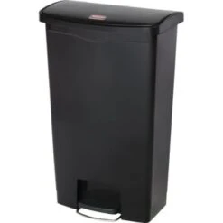 Rubbermaid Slim Jim 18 Gallon Front Step-On Trash Can (Black)