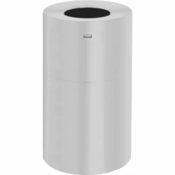 Rubbermaid Atrium 35 Gal Silver Aluminum Round 2-Piece Open Top Waste Container